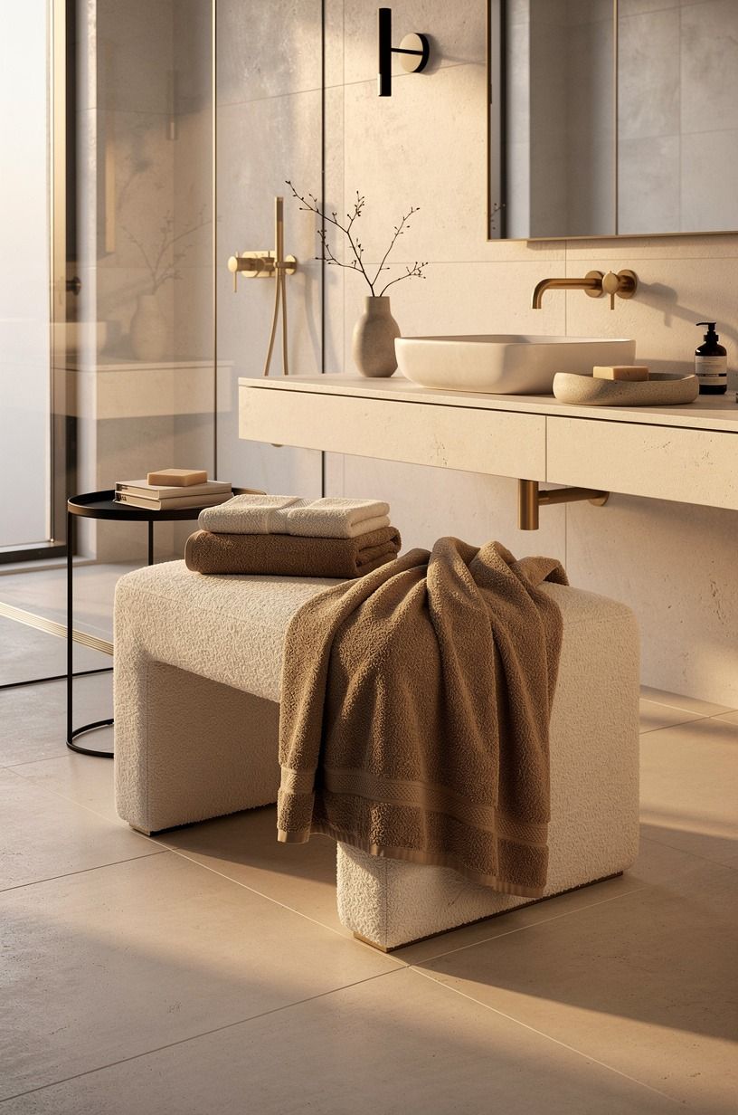 Finish with towels that feel like furniture
