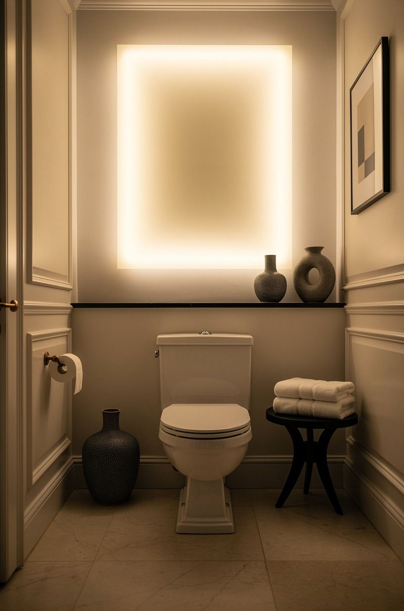 Float a Color Block Behind the Toilet