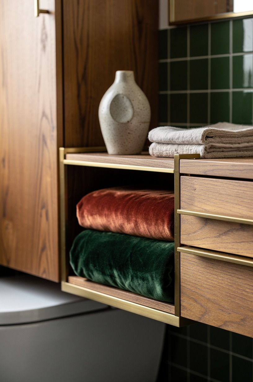Float storage above the toilet