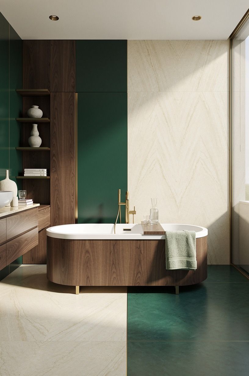 Float the tub on the shower’s centerline (The Sightline Rule)