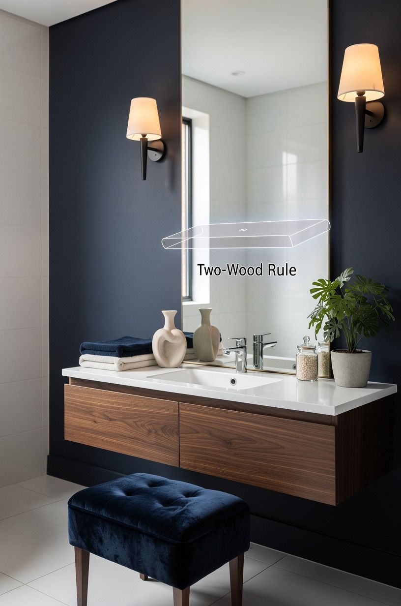 Float the Two-Wood Rule around your vanity