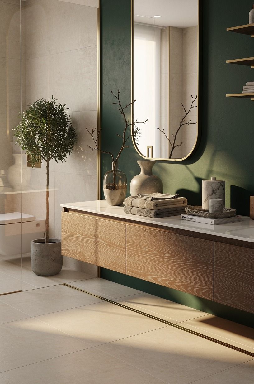 Float the vanity with the Dry-Floor Line