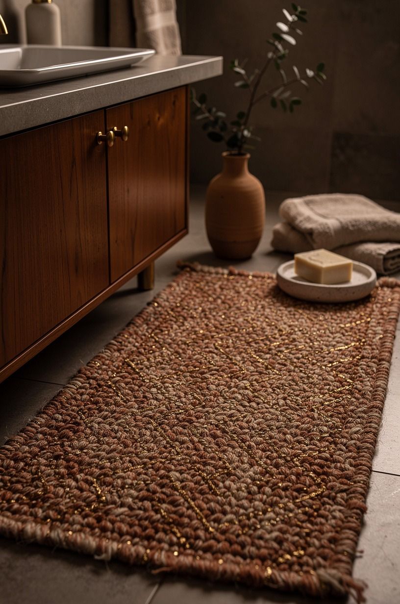 Frame the Floor with a Rustic Luxe Bathroom Runner