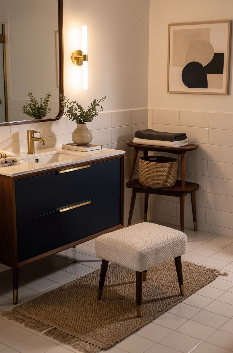 Frame the floor with an earthy runner