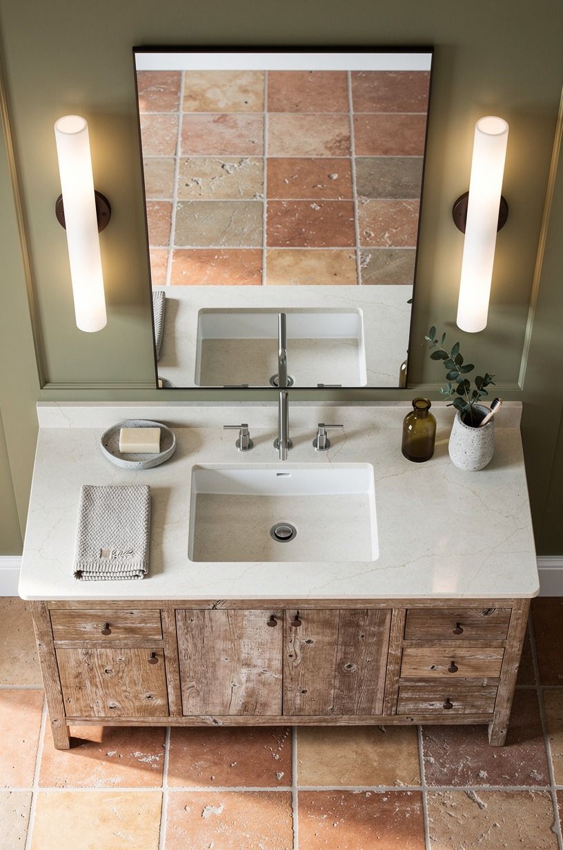 Frame Your Mirror With Vertical Sconces