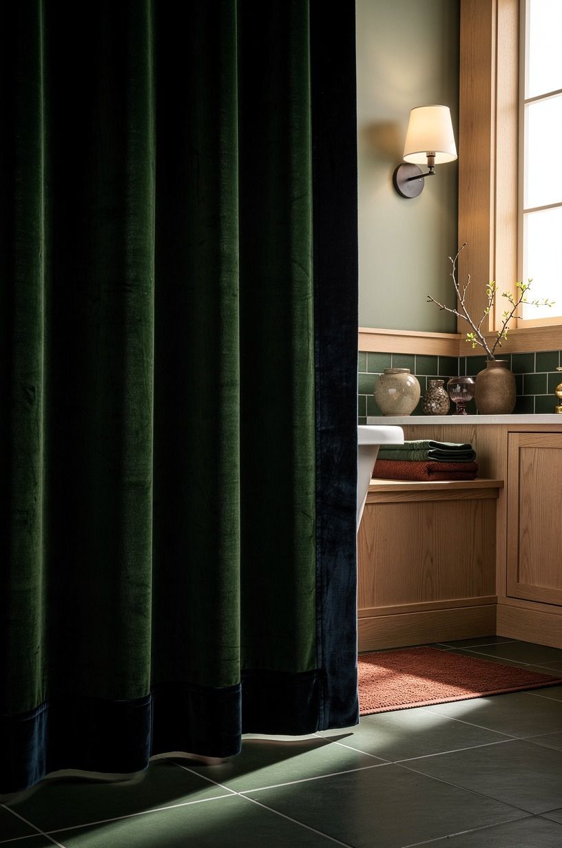 Hang a curtain with an inky border