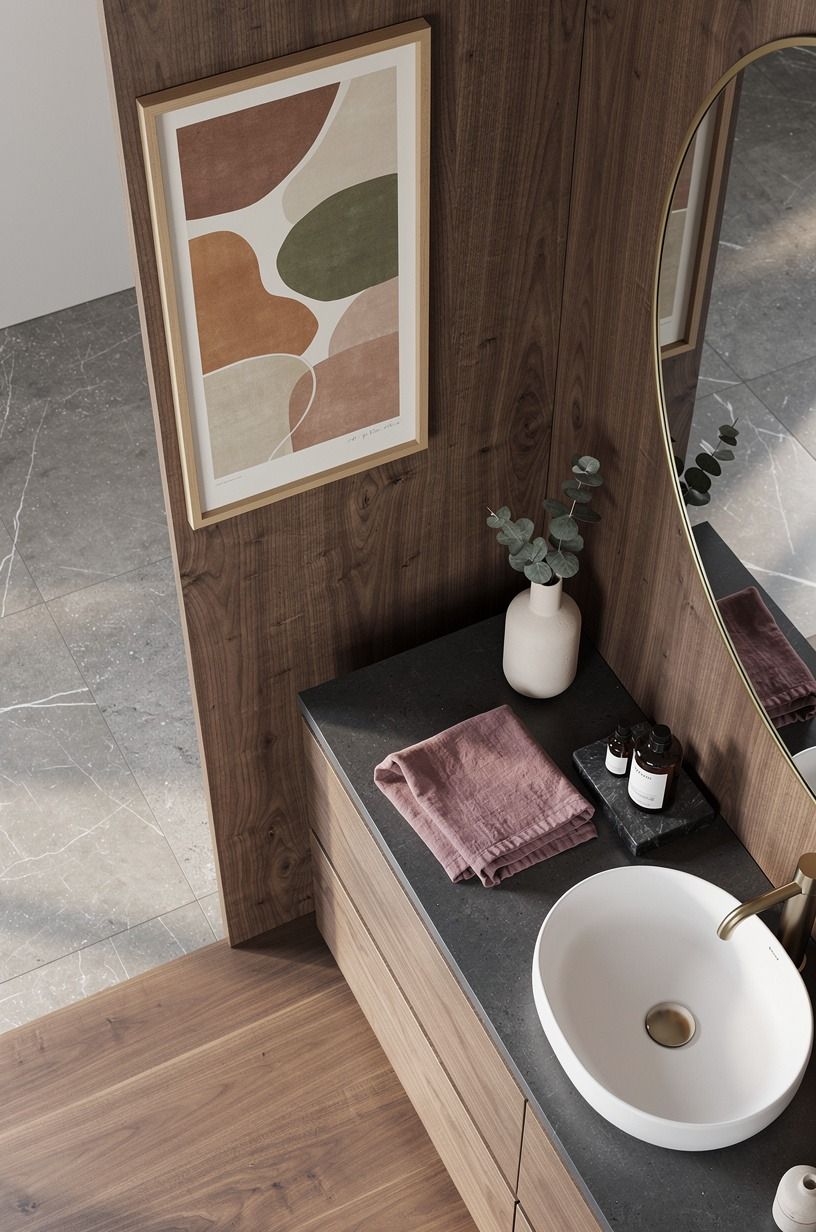 Hang one earthy print, then stop