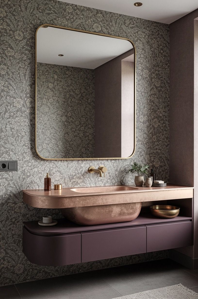Hang the mirror where your wallpaper can frame it