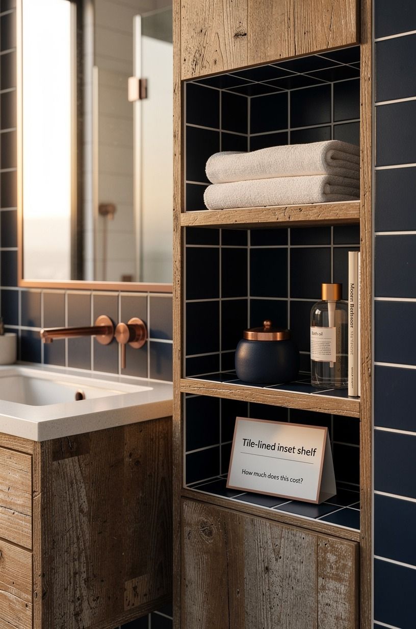 How much does a tile-lined inset shelf cost?