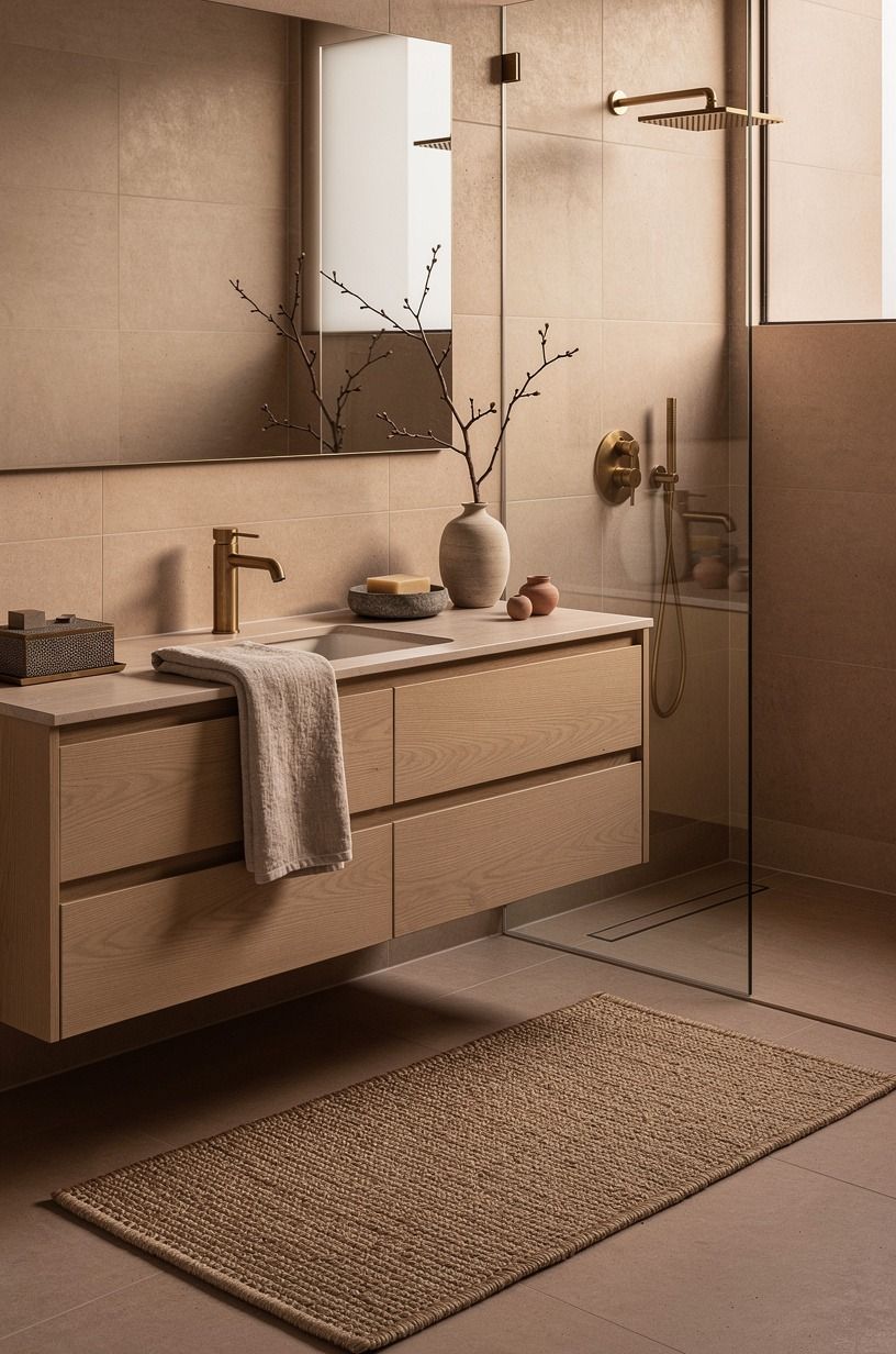Lay a runner instead of a tiny bath mat