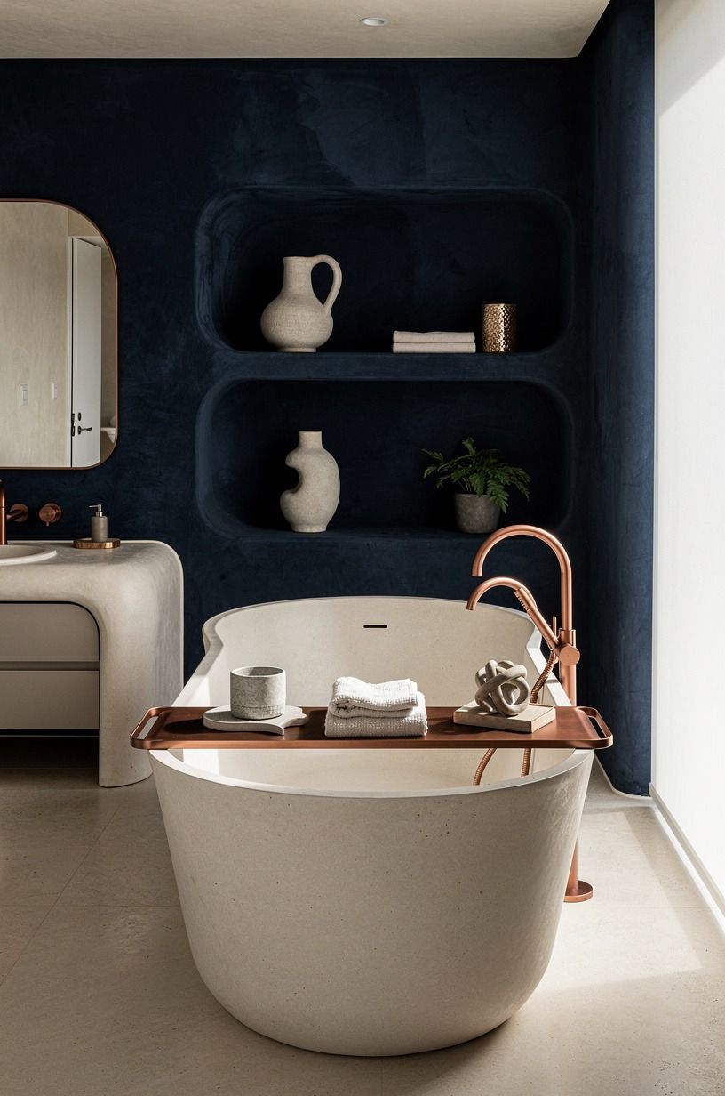 Layer a tray across the rim for an easy bath-night setup