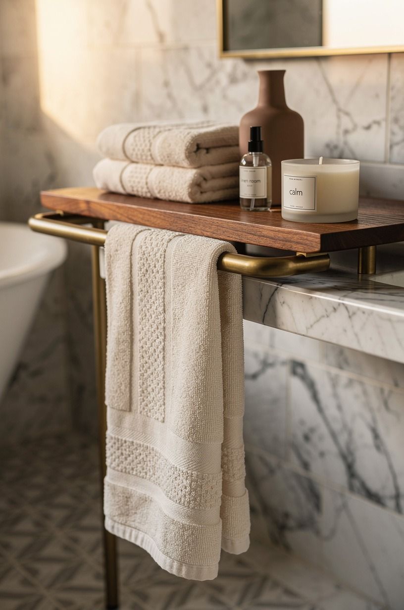 Layer cream textiles before buying new tile