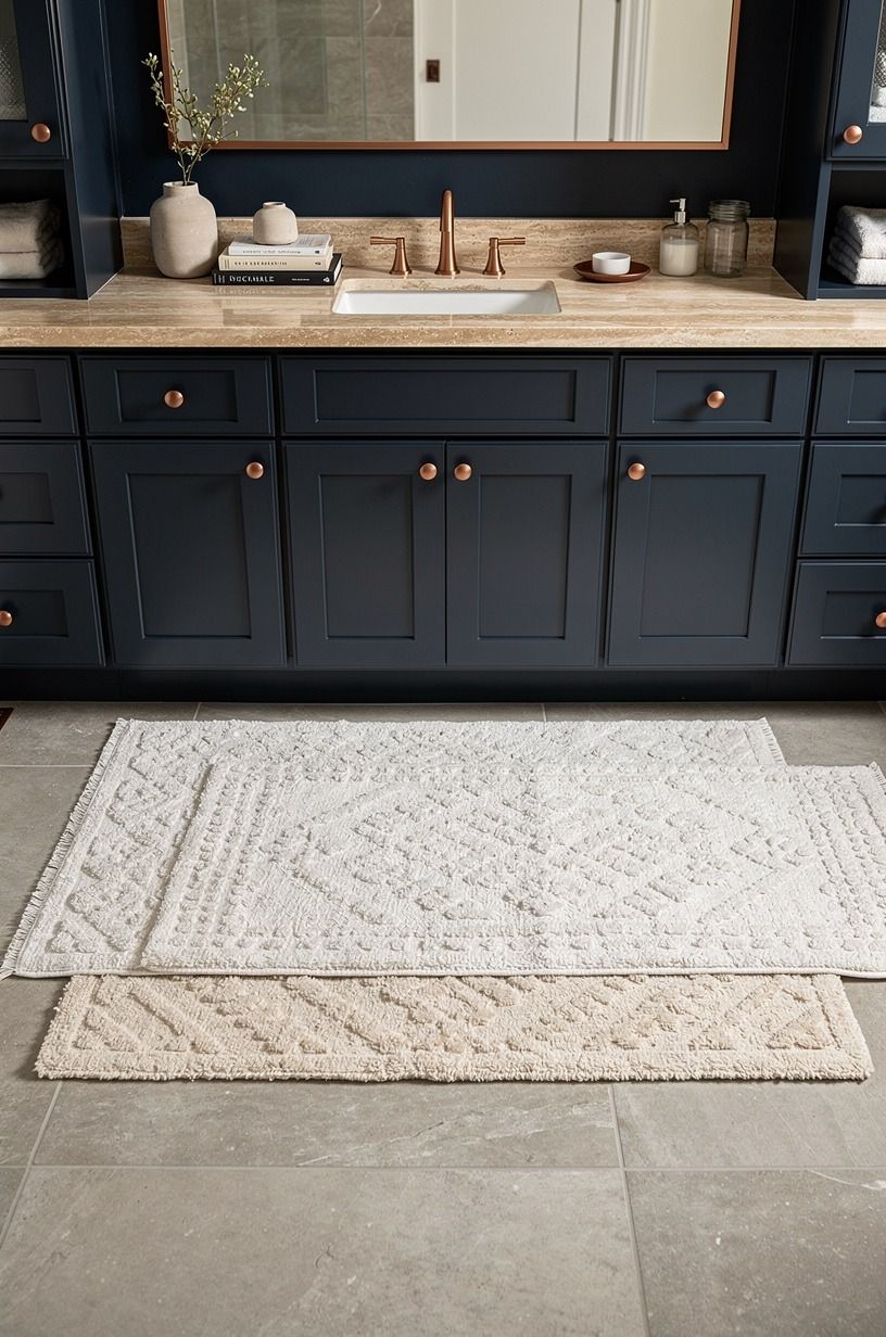 Layer soft textiles over hard tile