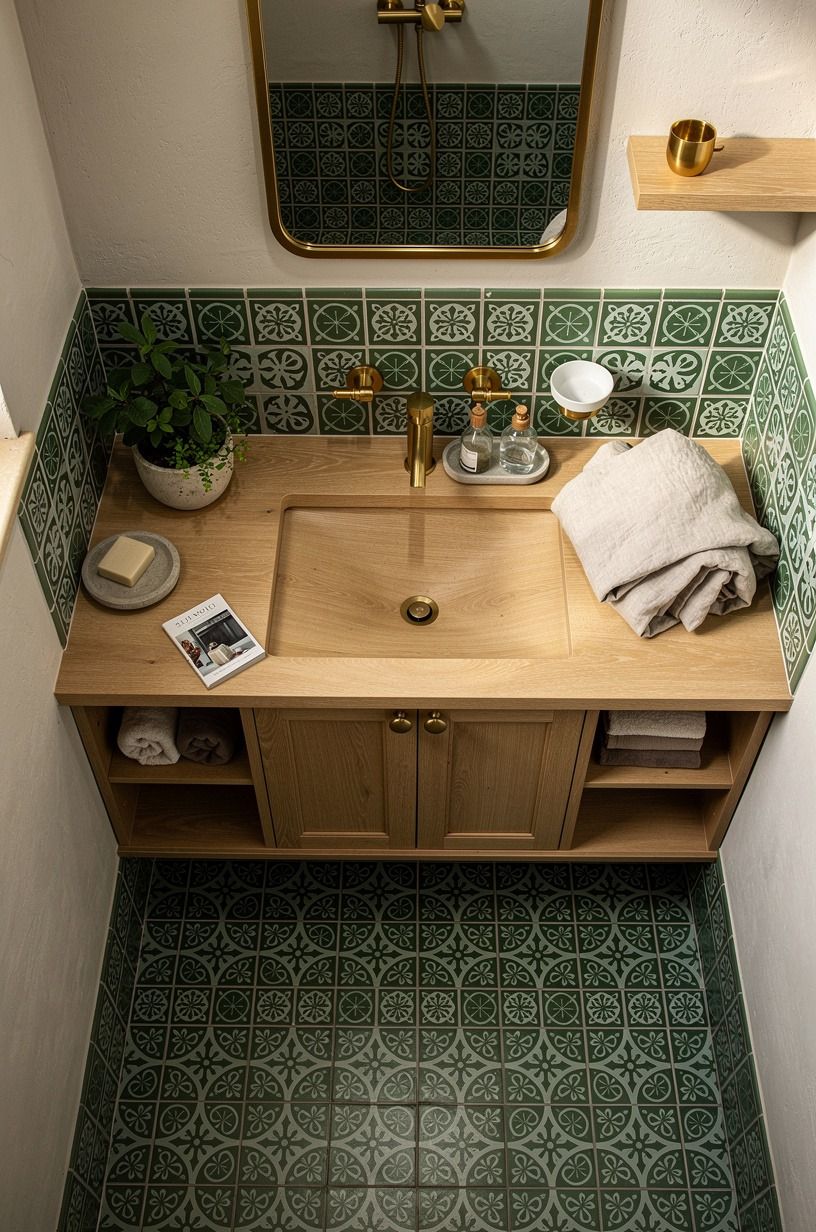 Let azulejo tile sit beside plain plaster