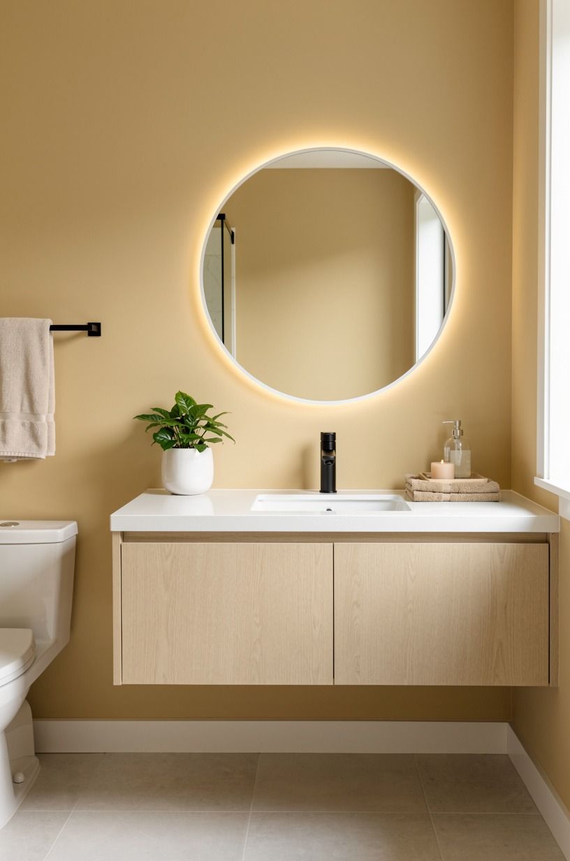 Let Benjamin Moore Chestertown Buff HC-9 warm the stair wall