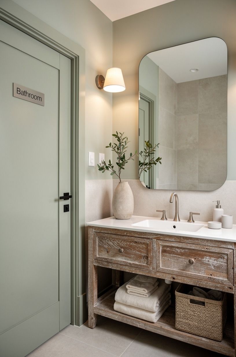 Let Sherwin-Williams Sea Salt cool the trim