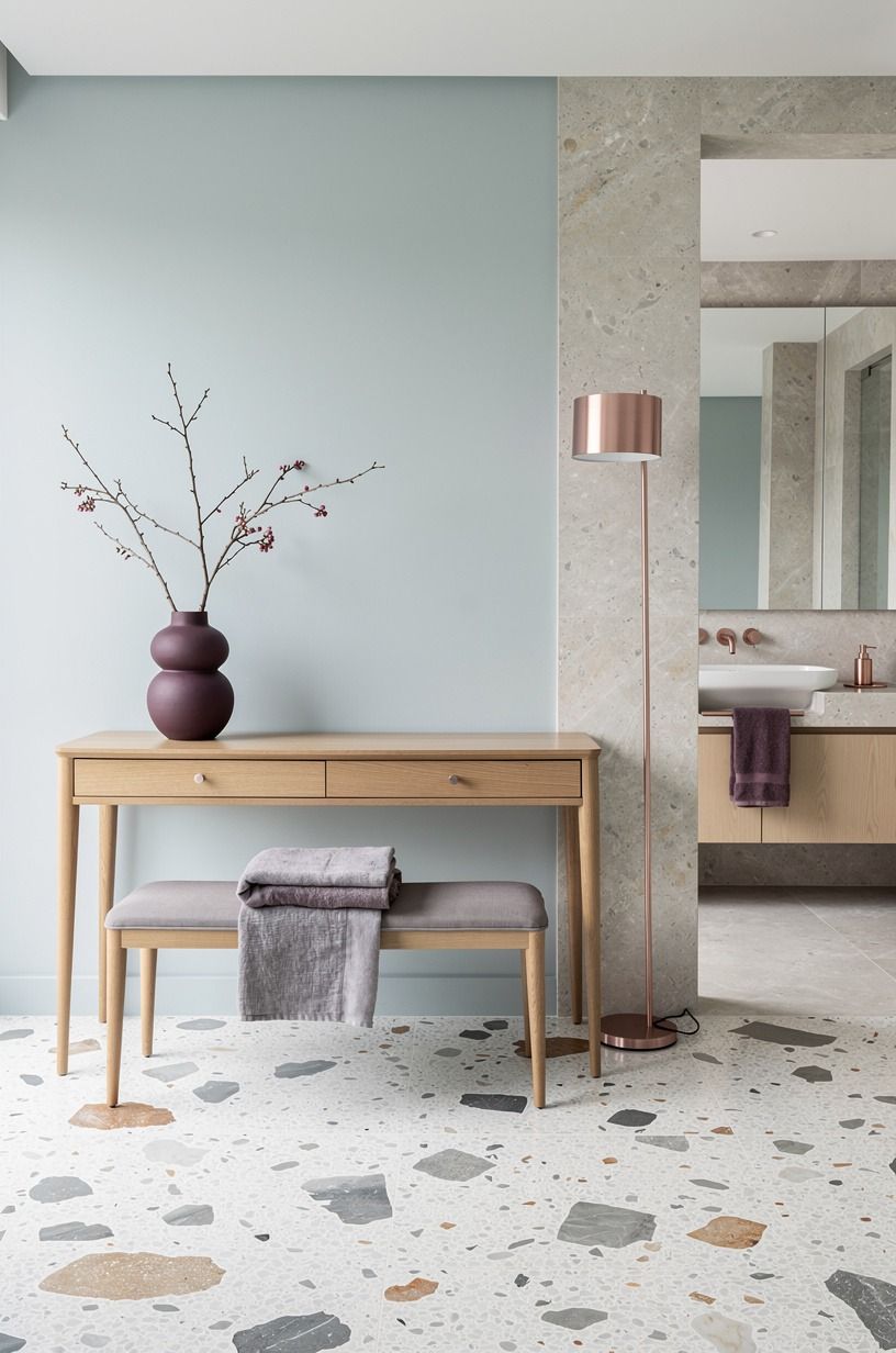 Let Sherwin-Williams Sea Salt soften the stone