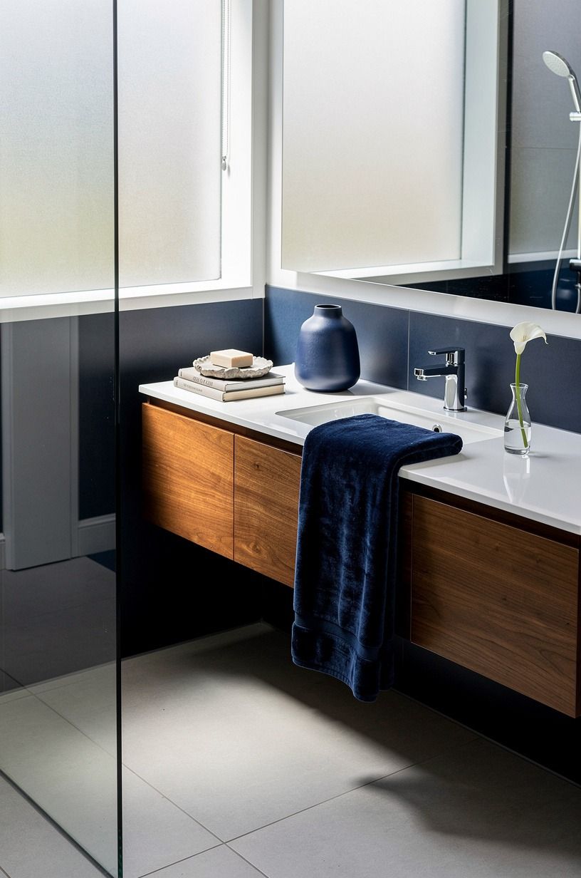 Let the wet-room floor carry the layout