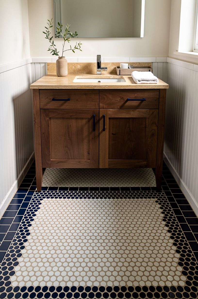 Make Penny Tile Feel Grown-Up With a Dark Border