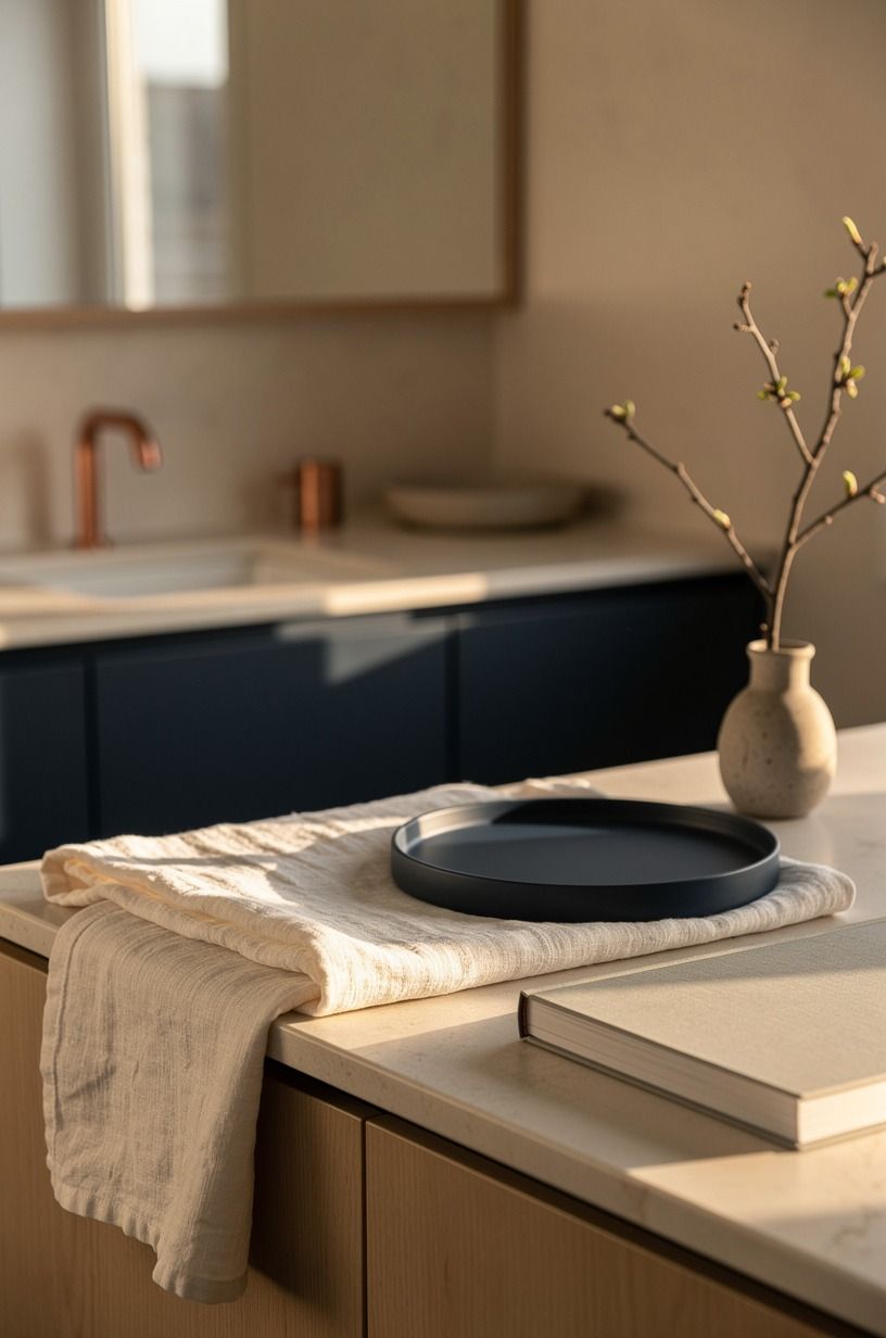 Make the counter feel collected, not crowded