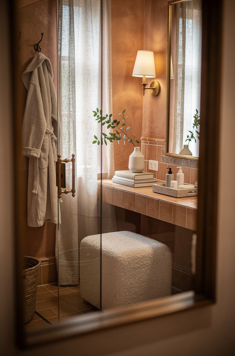 Make the shower glass do the framing