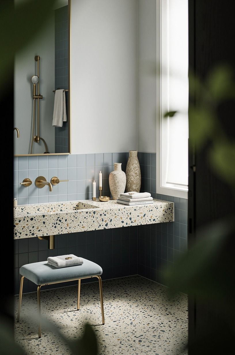 Mix brushed brass with blue before adding black