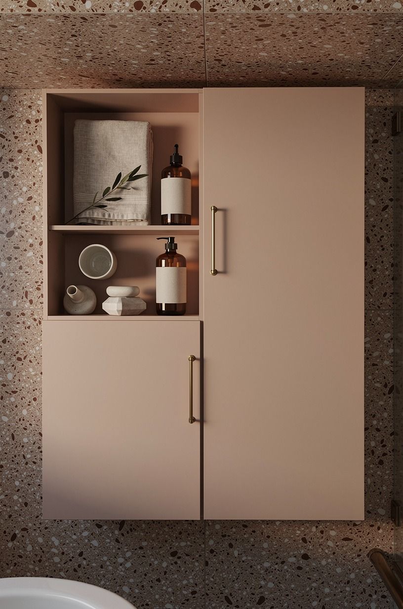 Mix closed storage with one visible shelf (The Quiet Utility Method)