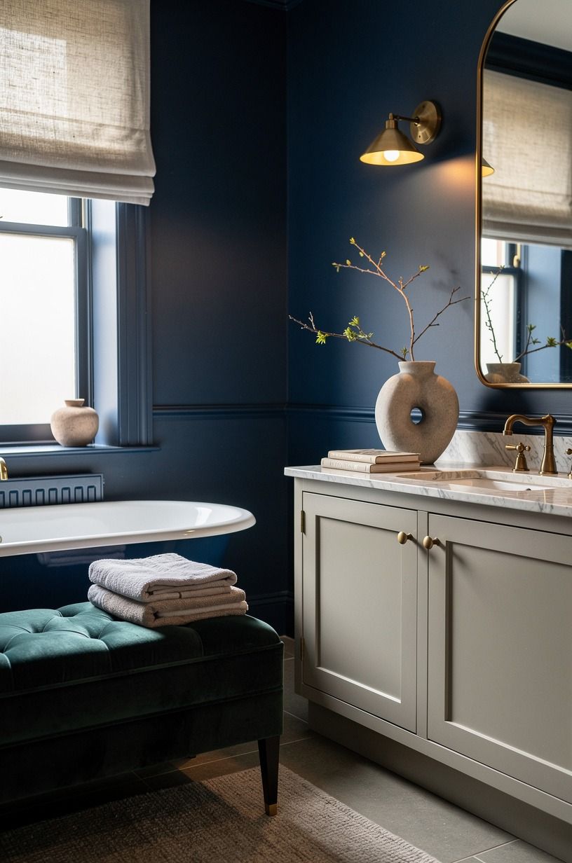 Paint the reveal in Farrow & Ball Hague Blue