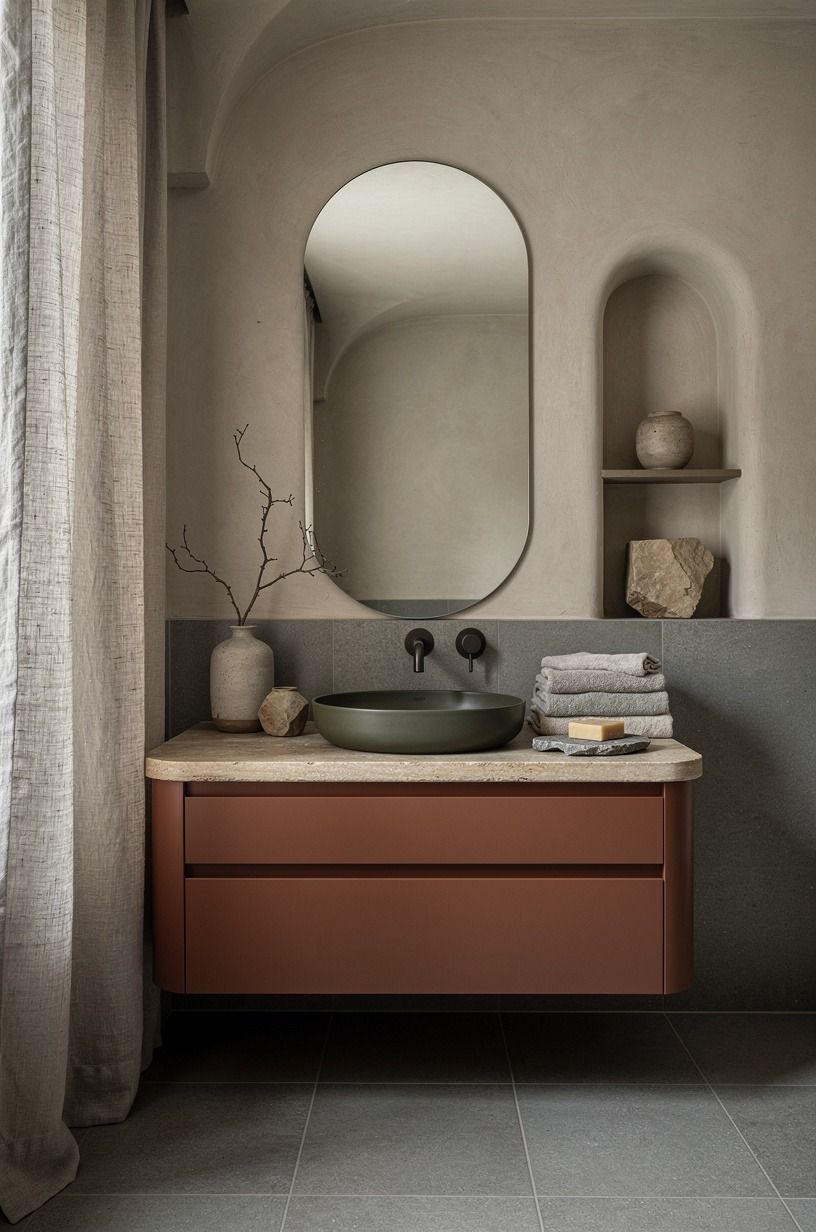 Paint the Vanity Instead of Fighting Grey Tile