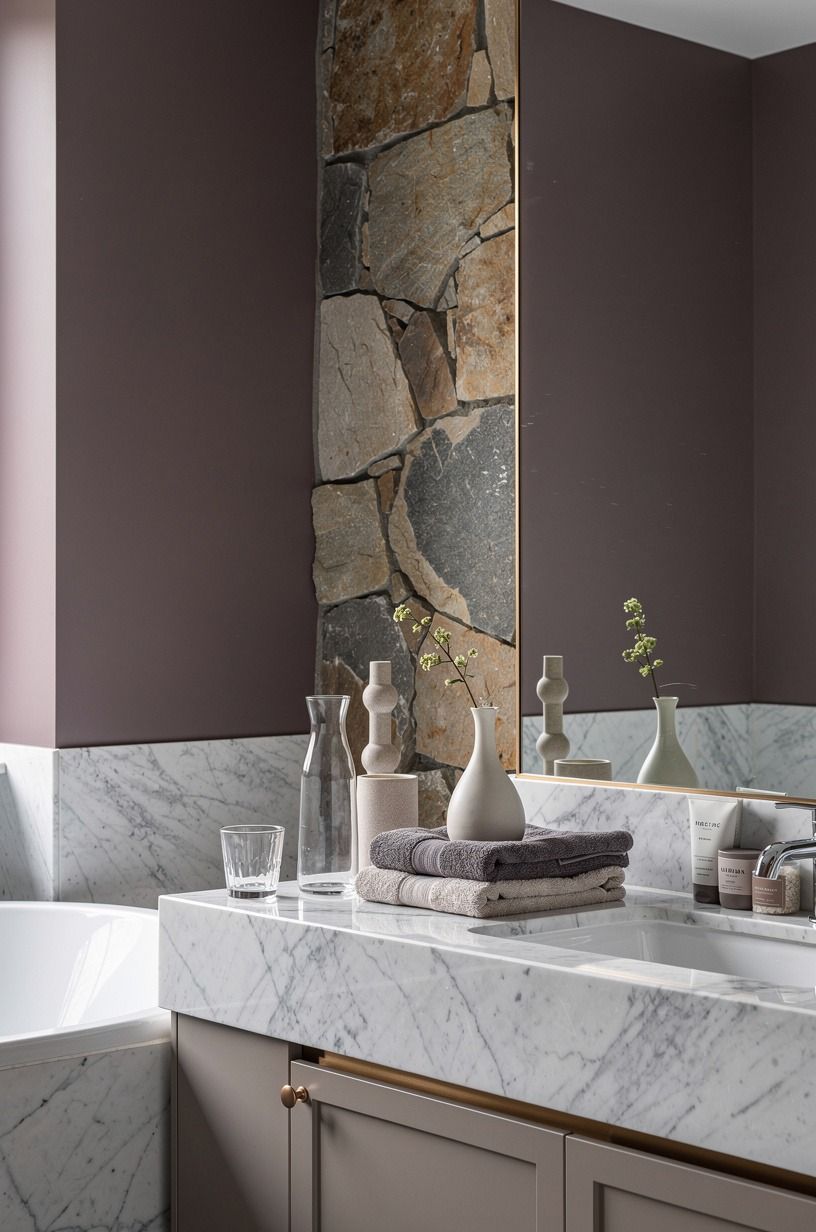 Paint the walls around the stone, not the stone itself