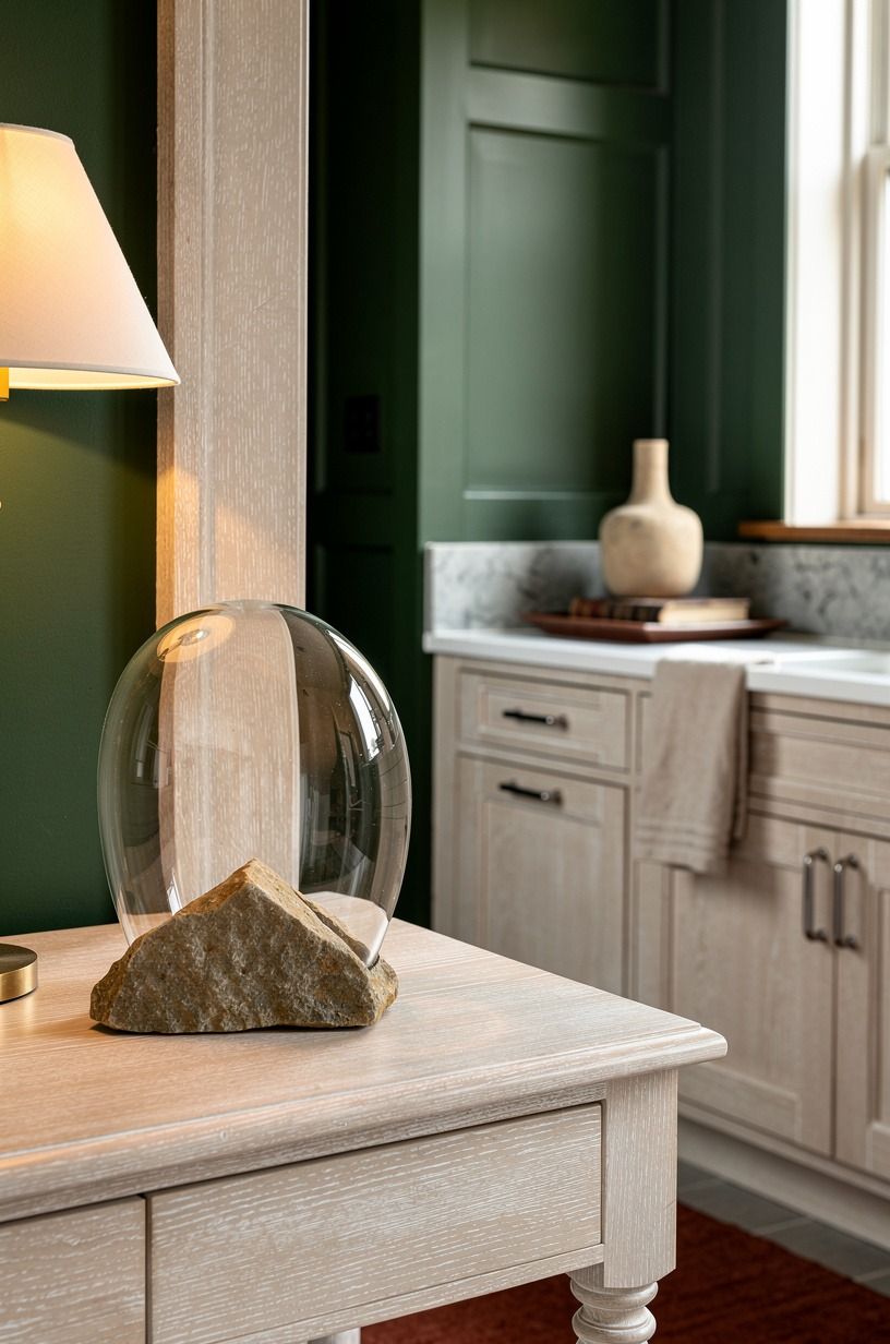 Pair glass with one stone accent