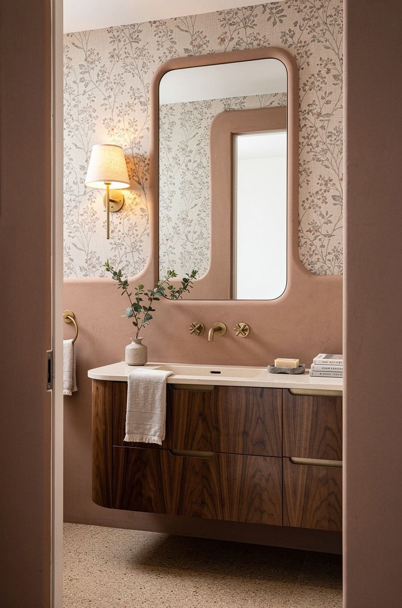 Pair small-scale florals with calm painted trim