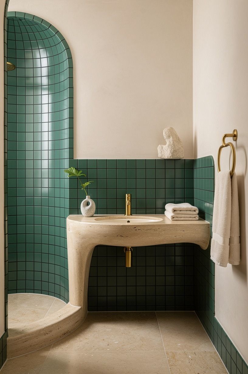 Put black grout where you can clean it