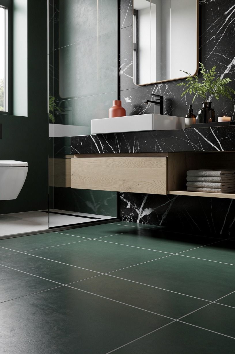 Skip peel-and-stick over the floor and update the grout line