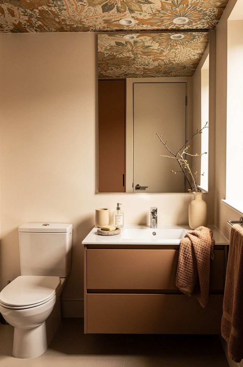 Skip the Feature Wall and Paper the Ceiling
