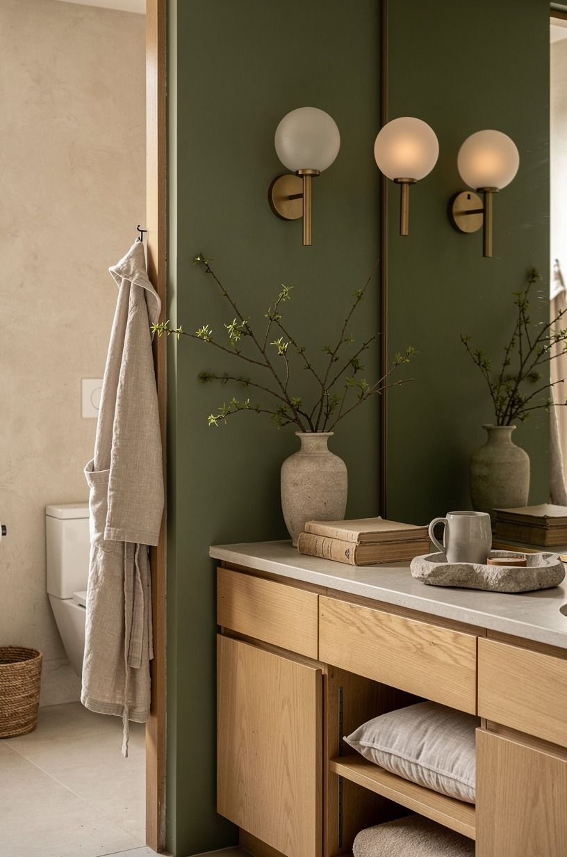 Skip the matching vanity lights (use a deliberate pair)