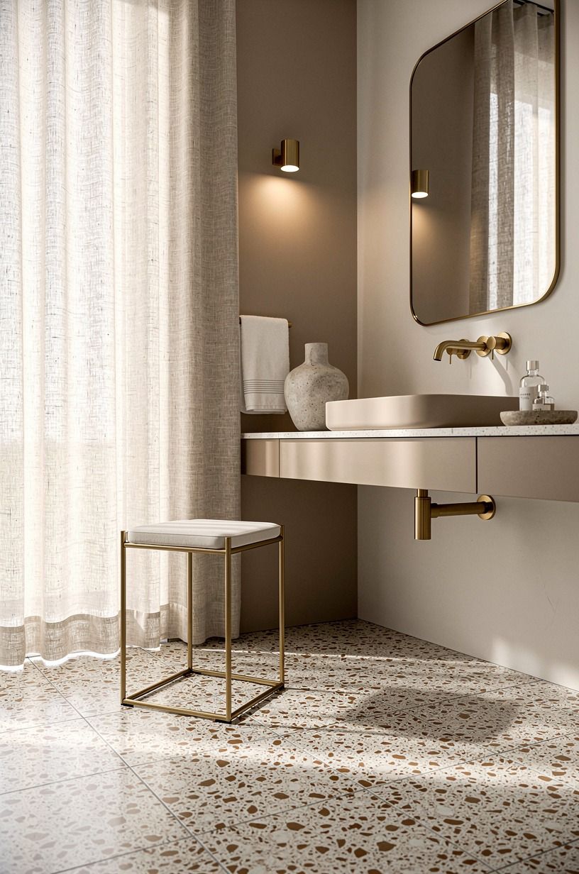 Swap chrome for brushed brass in small doses