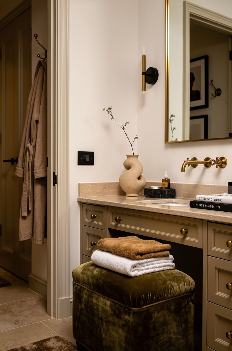 Swap chrome for brushed brass that ages kindly