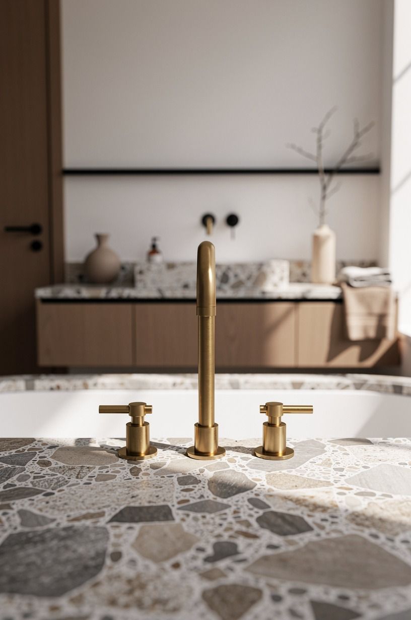 Swap chrome for unlacquered brass that softens over time