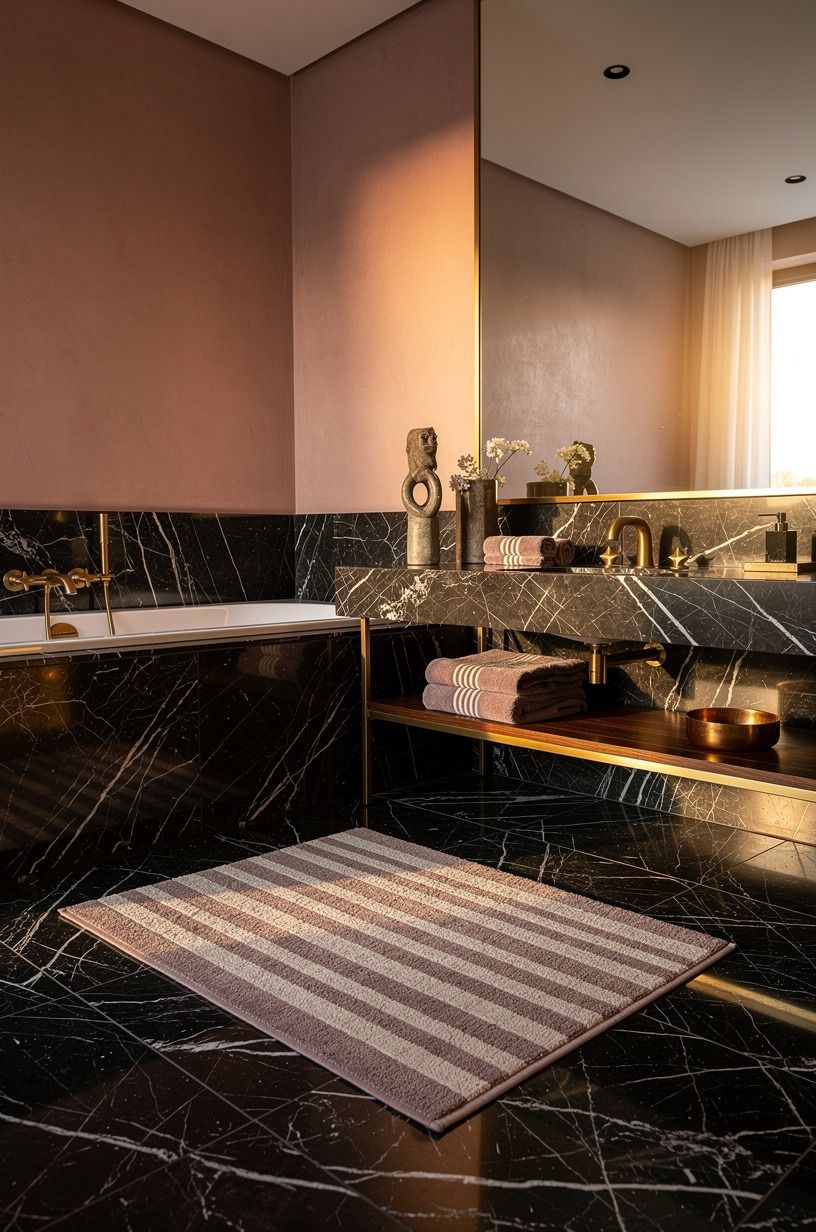 Swap the bath mat for Turkish cotton stripes