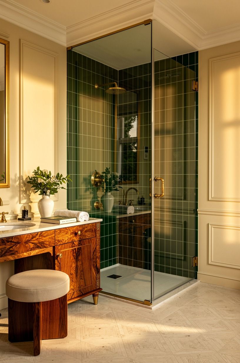 The Candleline Rule for a Glassy Open Shower