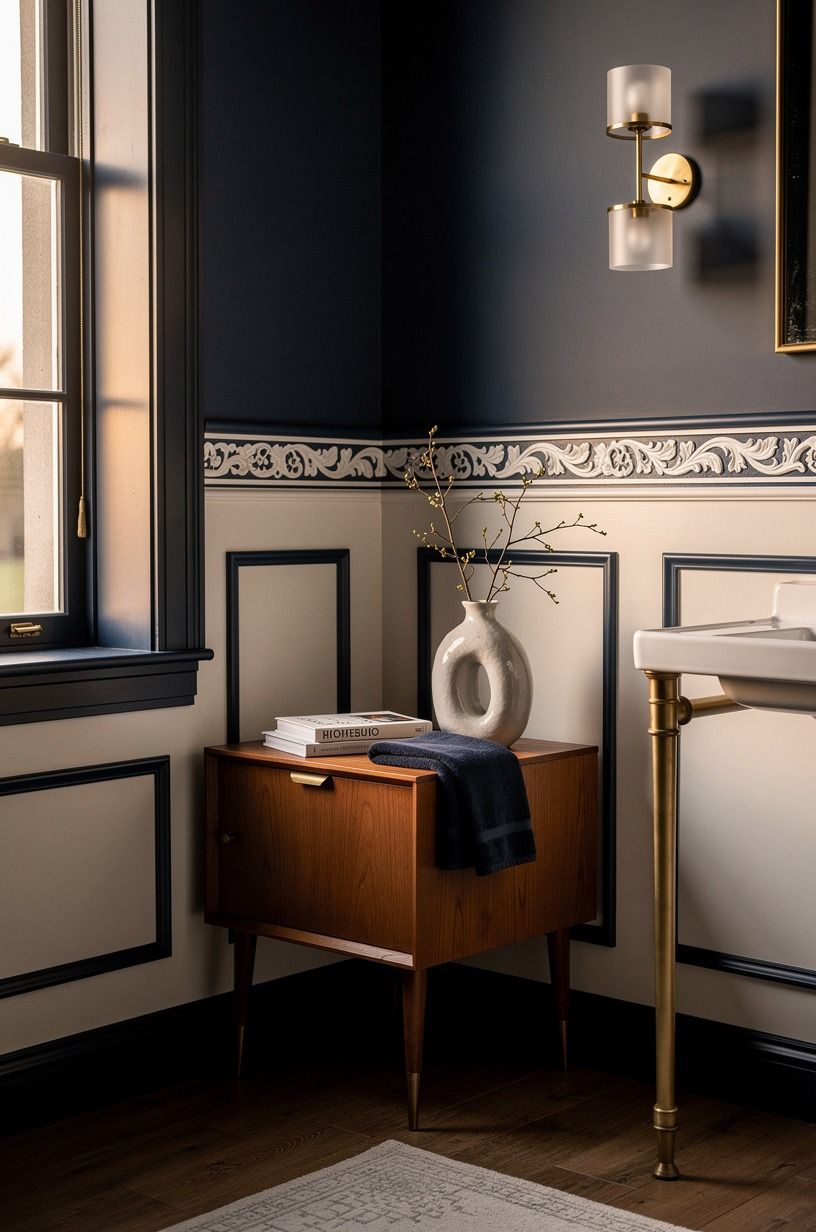 Try painted millwork over another decorative border