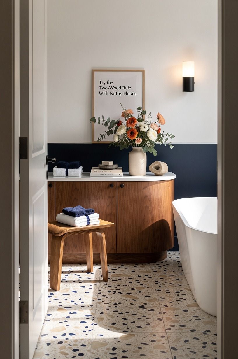 Try the Two-Wood Rule With Earthy Florals