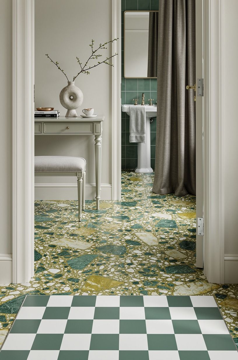 Use a removable checkerboard underfoot