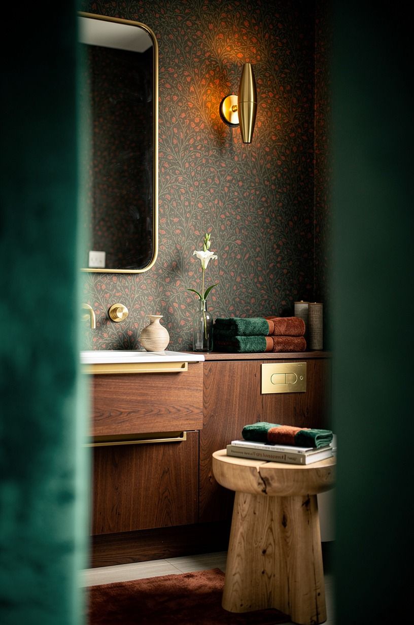 Use the Jewel-Box Rule for a downstairs toilet wallpaper moment