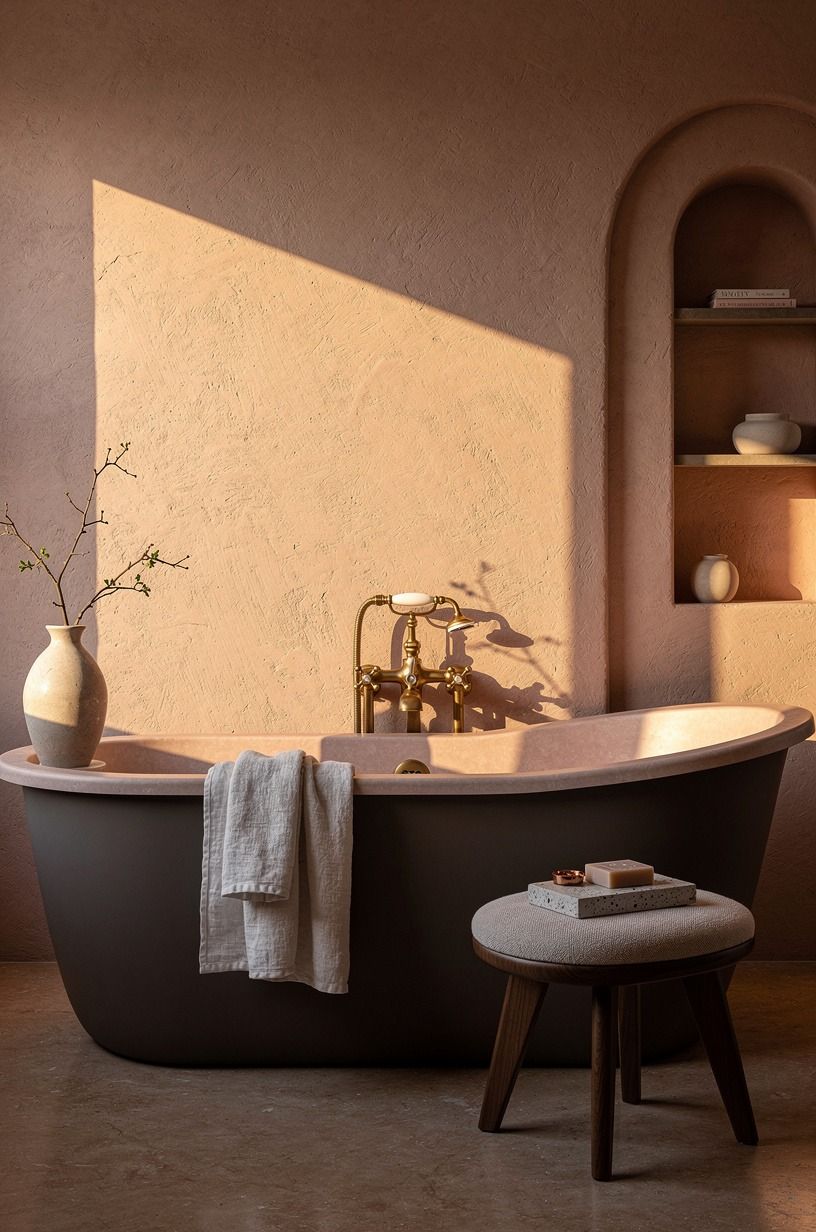 Use the Sun-Washed Wall Rule around the tub