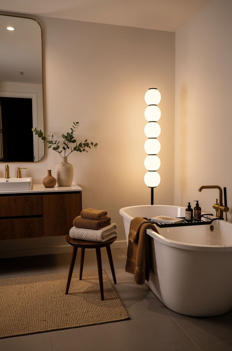 Use the Three-Height Light Stack near the tub