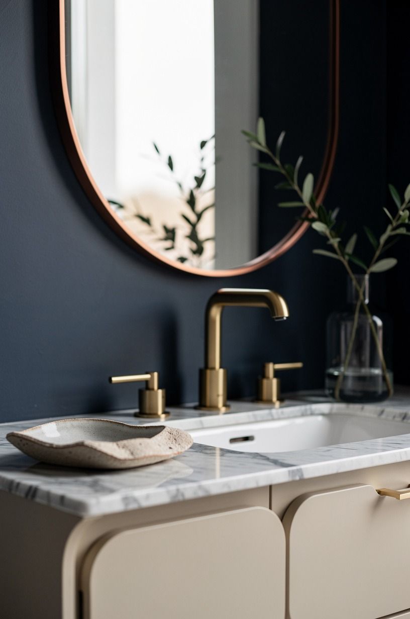 Use the Two-Finish Rule with brushed brass