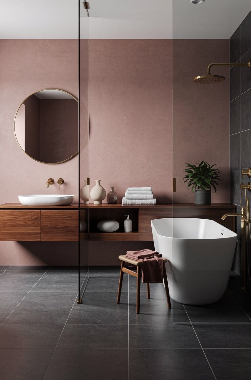 Use the Two-Threshold Plan for a stand alone tub next to shower