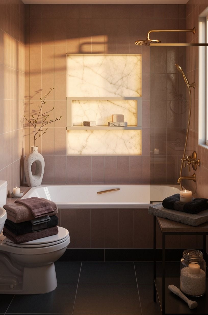Use the Two-Tile Rule for a built in soap holder